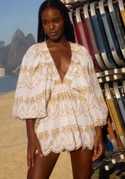 Alicia Jumpsuit Gold Palm Tree