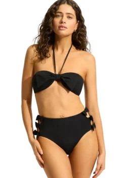 Beau Bandeau High Waisted Bikini Black