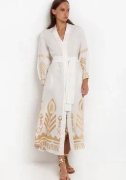 Belted Maxi Dress White