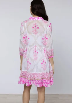 Block Pink Frill Dress Pink