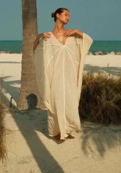 Braided Front Kaftan Ecru