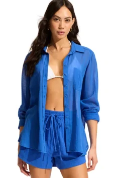 Breeze Beach Shirt Azure