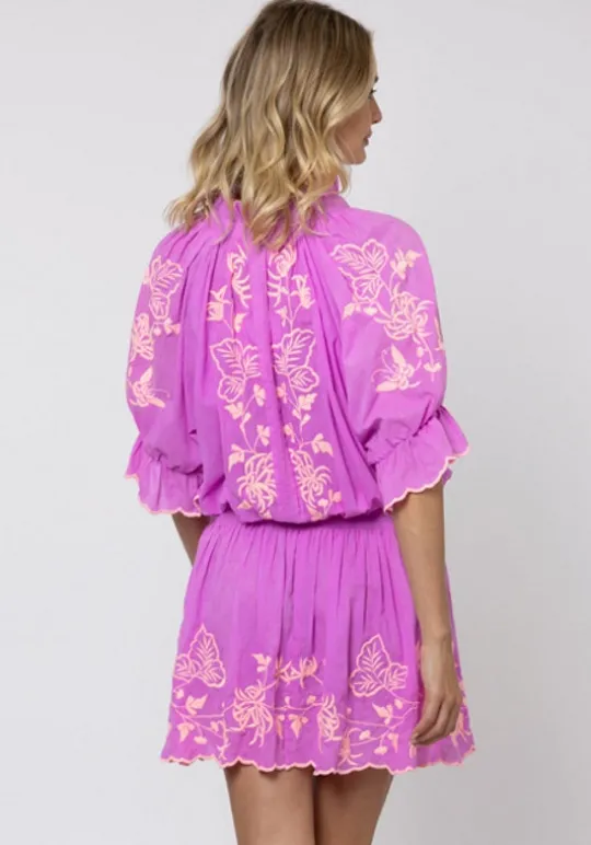 Butterfly Blouson Dress Violet