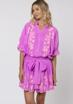 Butterfly Blouson Dress Violet