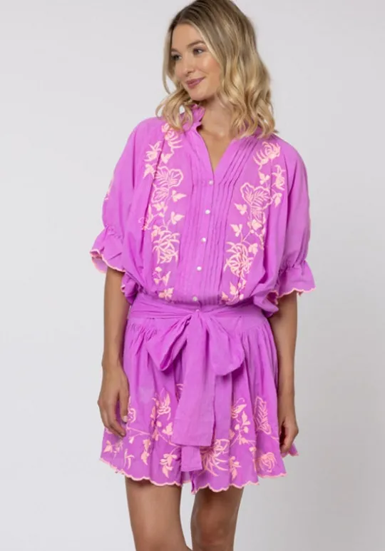 Butterfly Blouson Dress Violet