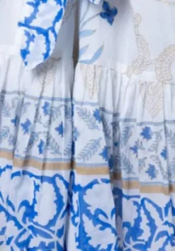 Cage Block Boho Dress Blue
