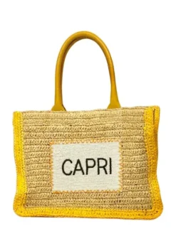 Capri Natural Yellow Raffia Bag