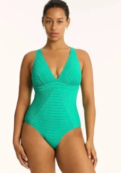 Capri Panel Swimsuit Evergreen