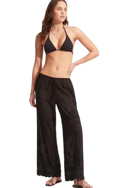 Casablanca Embroidered Beach Trousers Black