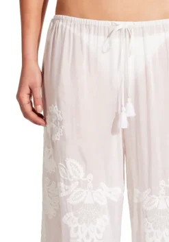 Casablanca Embroidered Beach Trousers White