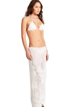 Casablanca Embroidered Beach Trousers White