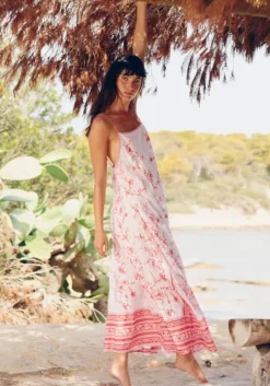 Cherry Blossom Strappy Maxi Dress
