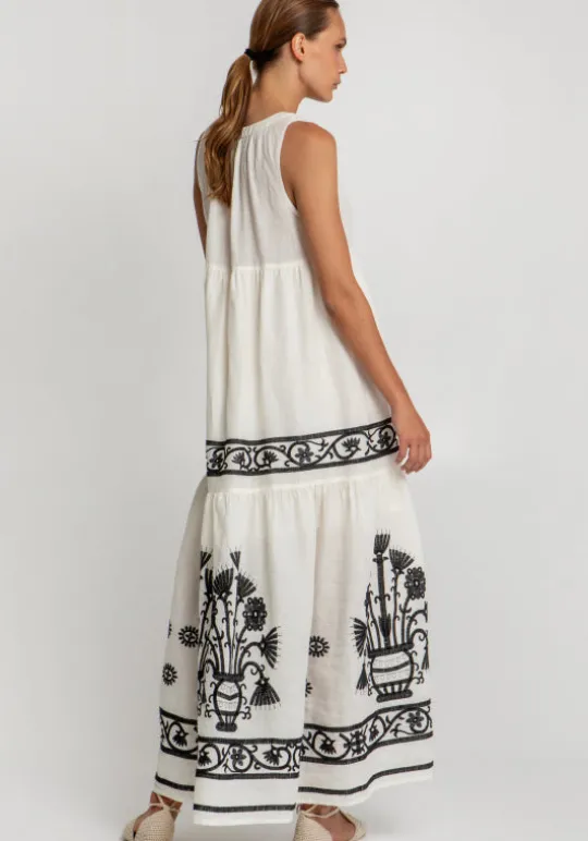 Crete Sleeveless Maxi Dress Natural