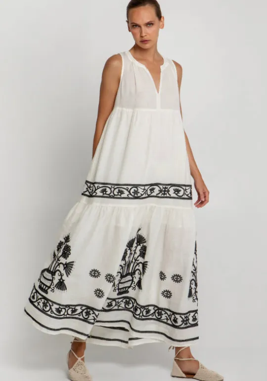 Crete Sleeveless Maxi Dress Natural