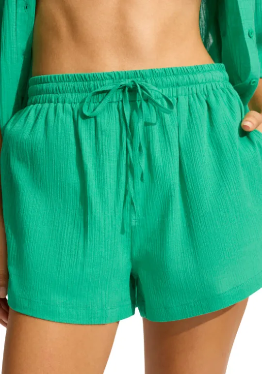 Crinkle Beach Shorts Jade