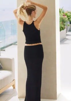 Crochet Long Skirt Midnight