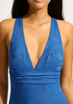 Cross Back Swimsuit Ultramarine