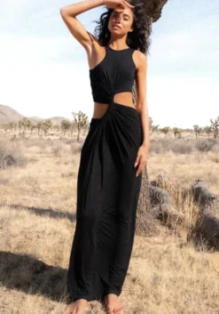 Cutout Twist Dress Black