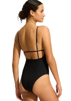 Daydreamer V Neck Swimsuit Black