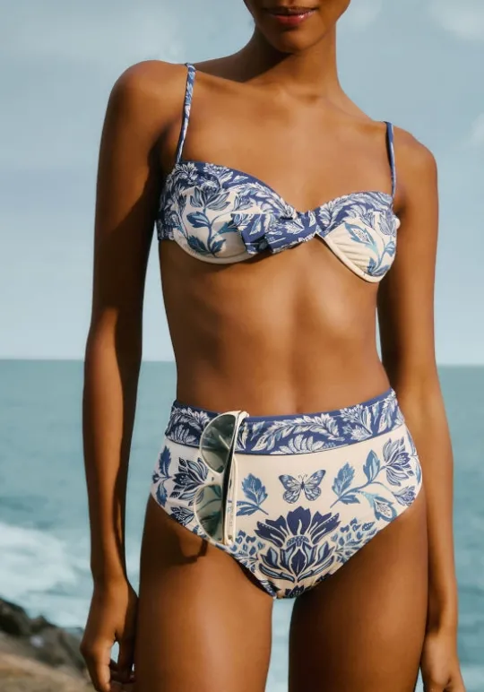 Delicate Tapestry High Waisted Bikini