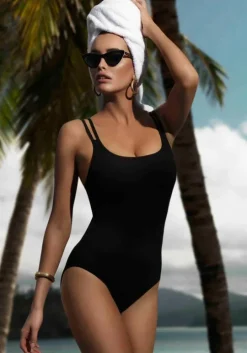 Double Strap Swimsuit Black
