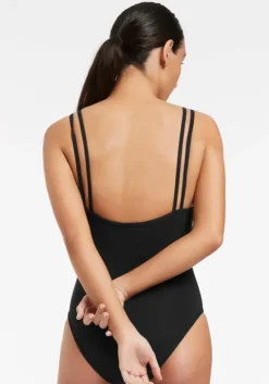 Double Strap Swimsuit Black