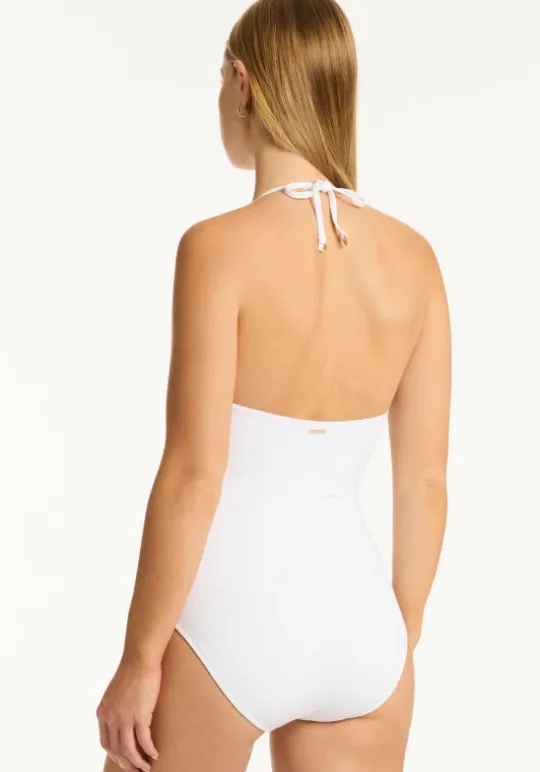 Drift Halter Swimsuit White