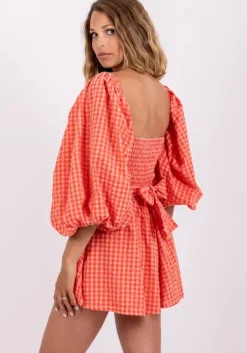Emilia Jumpsuit Gingham Coral