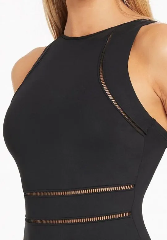 Essentials High Neck Swimsuit Black