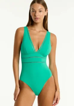 Essentials Spliced Swimsuit Evergreen