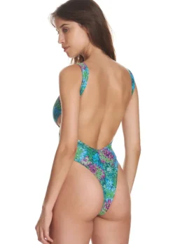 Exotica Swimsuit Green Flowers