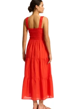 Faithful Midi Dress Flame