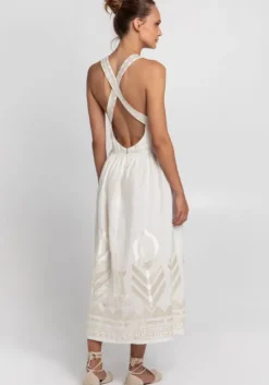 Feather Cross Back Dress