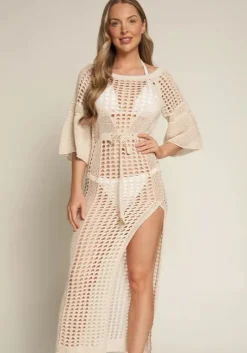 Grenada Crochet Dress Champagne