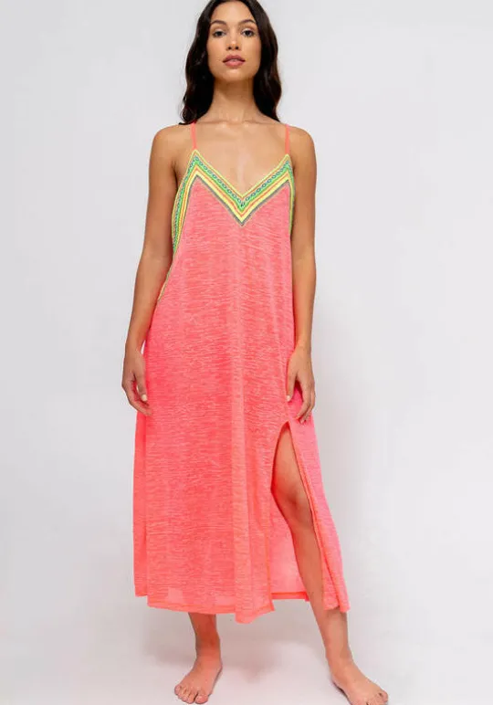 Inca Slip Dress Hot Pink