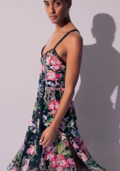 Iraso Long Dress Black Botanical