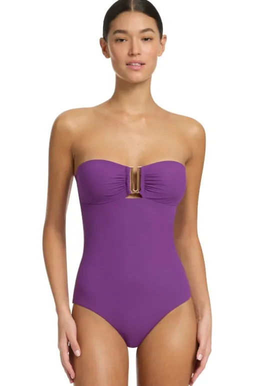 Jetset Bandeau Swimsuit Amethyst