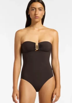 Jetset Bandeau Swimsuit Chocolate
