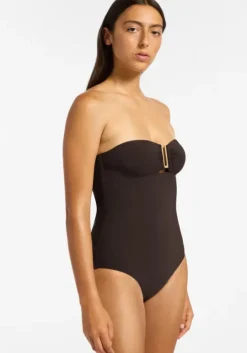 Jetset Bandeau Swimsuit Chocolate