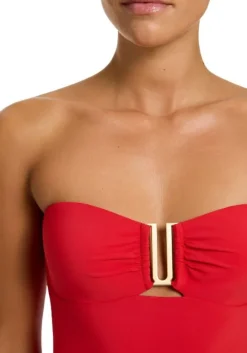 Jetset Bandeau Swimsuit Rosso