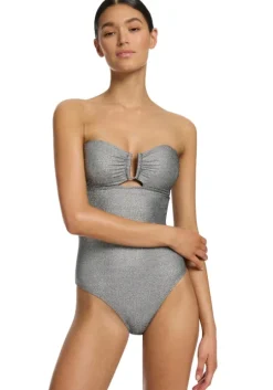 Jetset Bandeau Swimsuit Silver