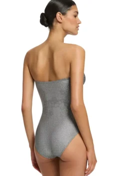 Jetset Bandeau Swimsuit Silver