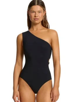 Jetset Lien One Shoulder Swimsuit Black