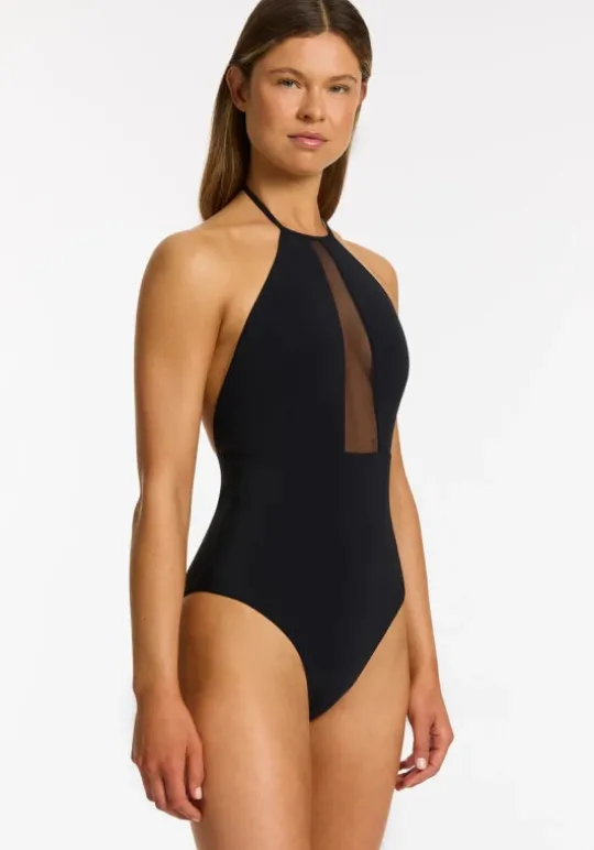 Jetset Lure High Neck Swimsuit Black