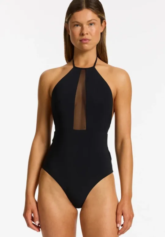 Jetset Lure High Neck Swimsuit Black