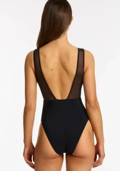 Jetset Lure Plunge Swimsuit Black