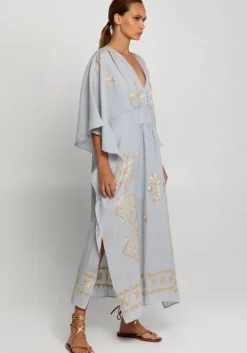 Lefkada Maxi V Neck Kaftan Grey