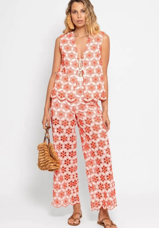 Lupy Pant Eyelet Red
