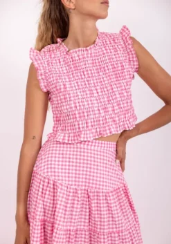 Malone Top Gingham Pink