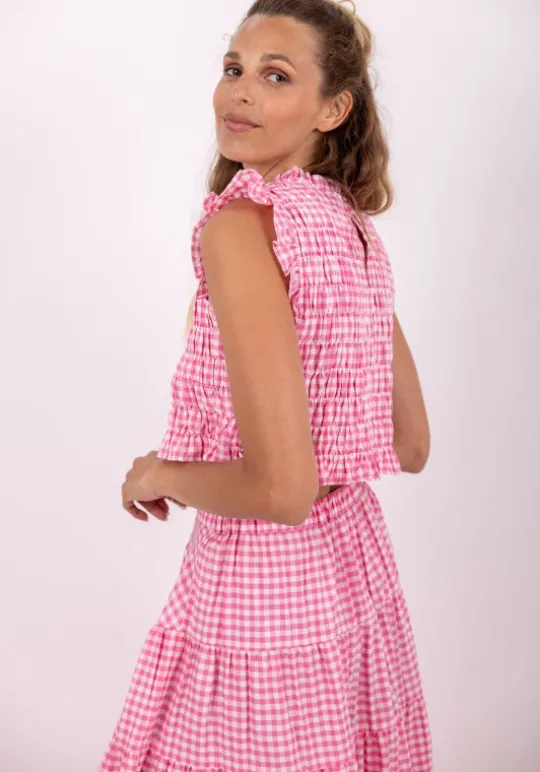 Malone Top Gingham Pink